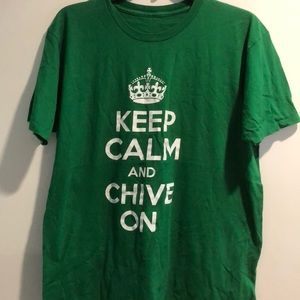 KCCO Keep Calm and Chive On T Shirt No Tag Fits LG